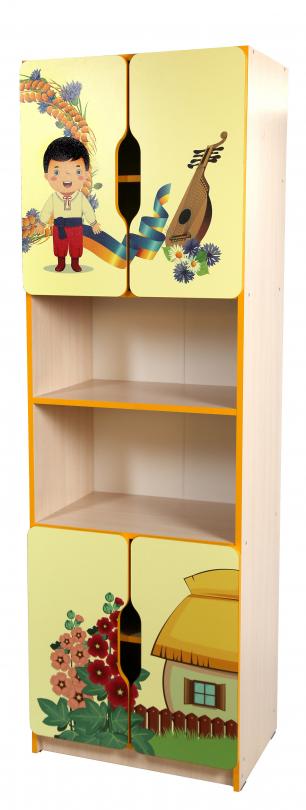 Шафа універсальна з фотодруком "Українські традиції" для зберігання засобів навчання (5404+Ф2 УТ) АНШАР ГРУП 600х410х1885 мм